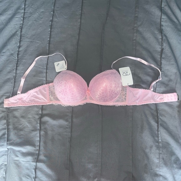 NWT Rene Rofe Light Pink Lace Underwire Bra - Picture 2 of 7